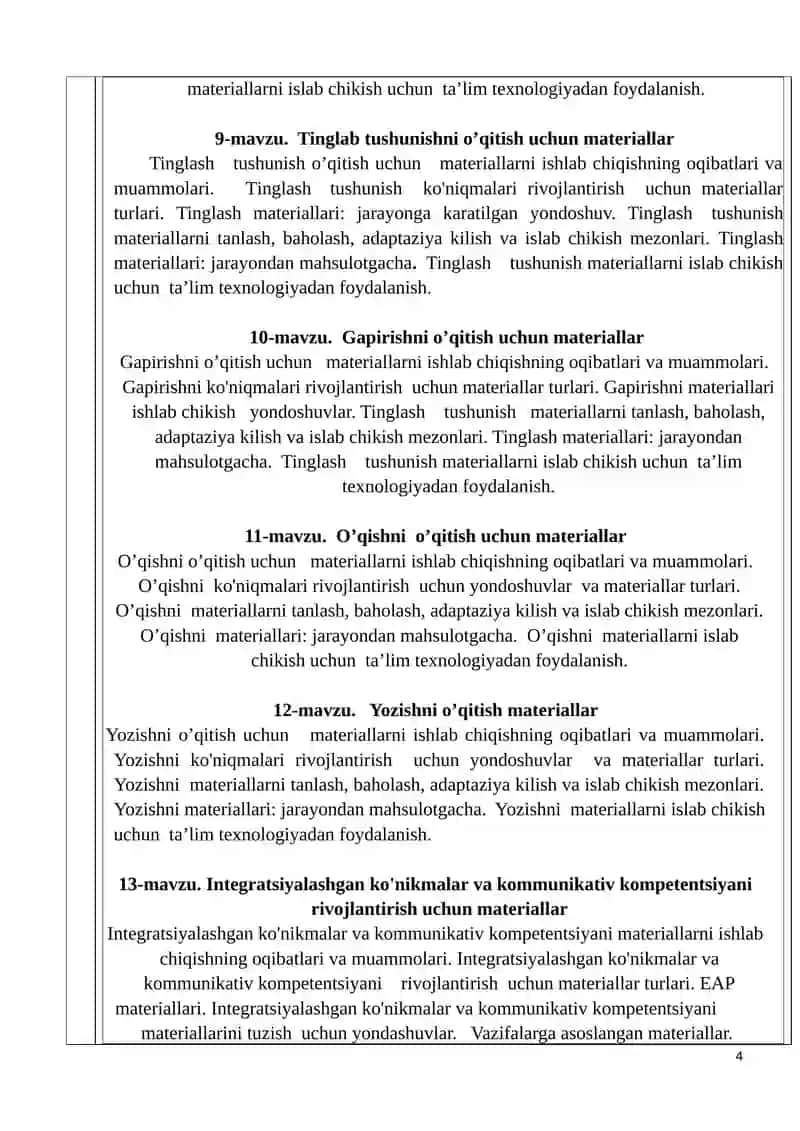 O’QUV MATERIALLARINI ISHLAB CHIKISH METODIKASI 4