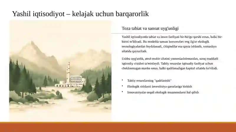 Yashil iqtisodiyotga o'tish: Zarurat, tamoyillar va dastaklar 4