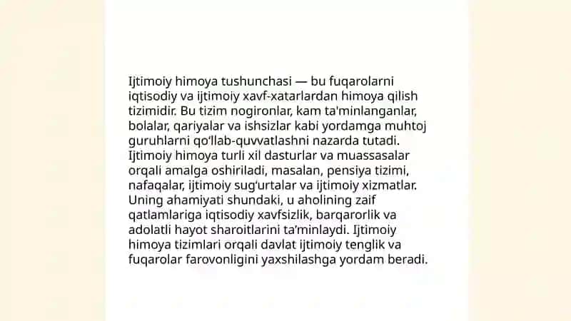 Aholining kuchli ijtimoiy himoya qilish davlat dasturining amaliyotga tadbiq etilishi. Slayd 4