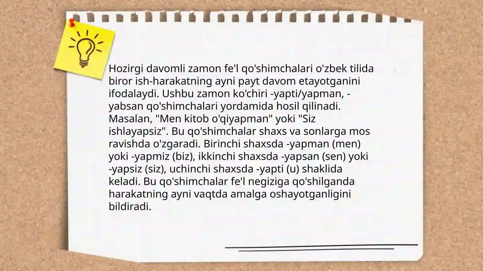 Hozirgi davomli zamon qoidalari 4