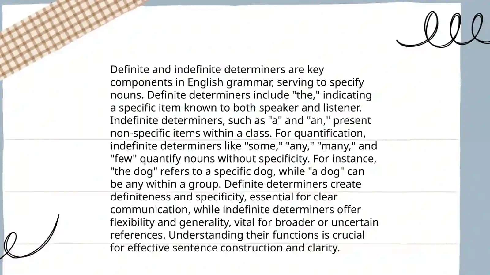 The Usage of Determiners in Sentences 4