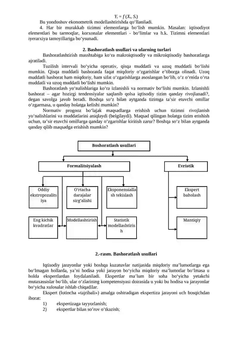 30-mavzu. Iqtisodiy ko‘rsatkichlarni bashoratlashda ekonometrik modellardan foydalanish 4
