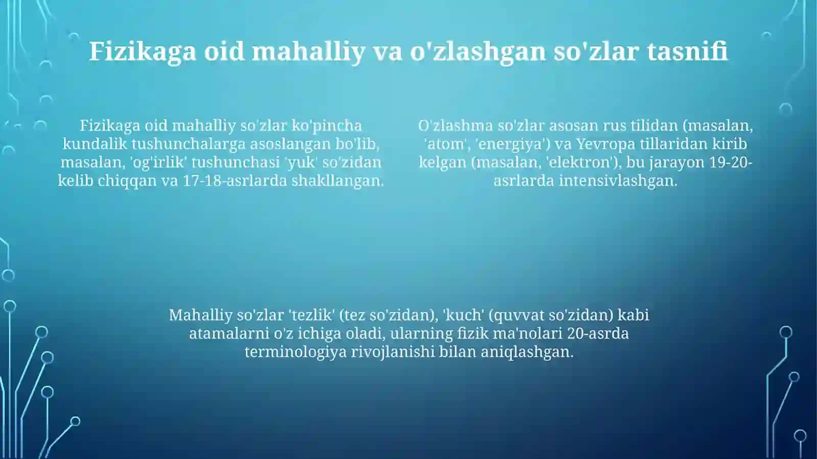 O'zbek tilining lug'at boyligi manbalari va so'z tasnifi 4