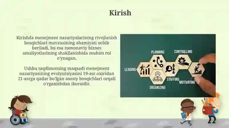Menejment nazariyalarining rivojlanish bosqichlari 4