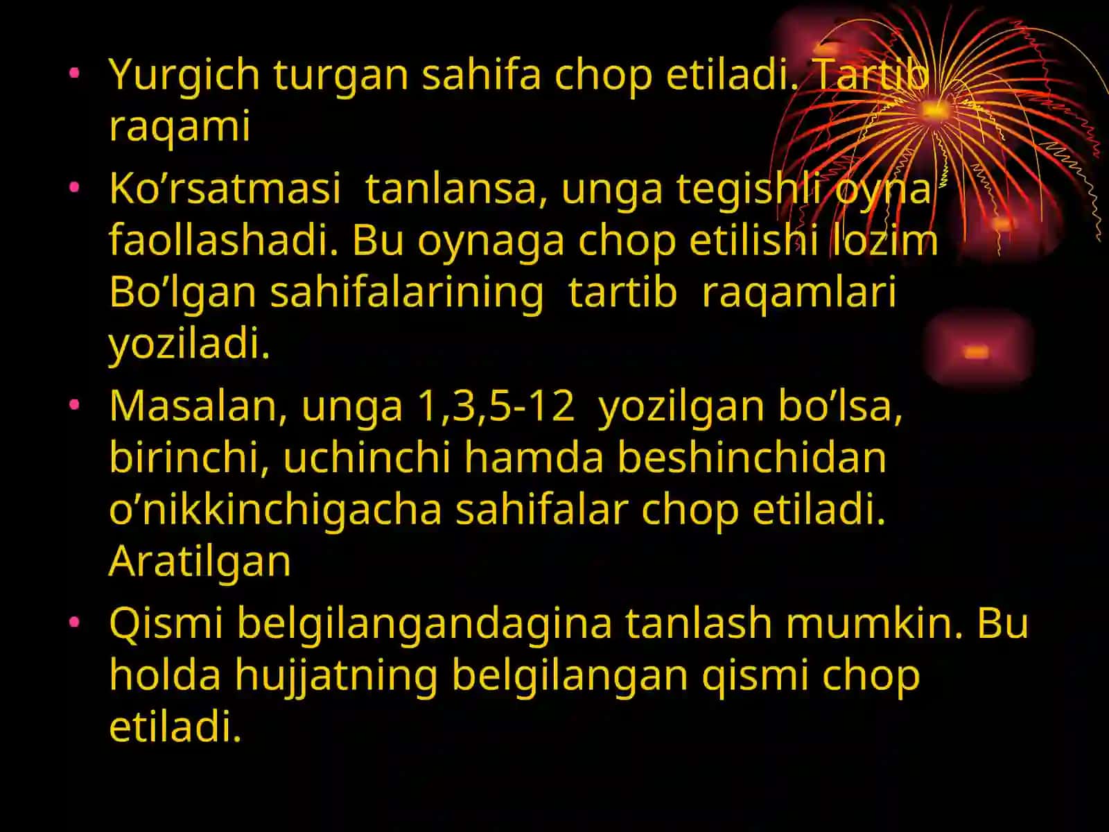 16-dars Wordda hujjatni chop etish 4