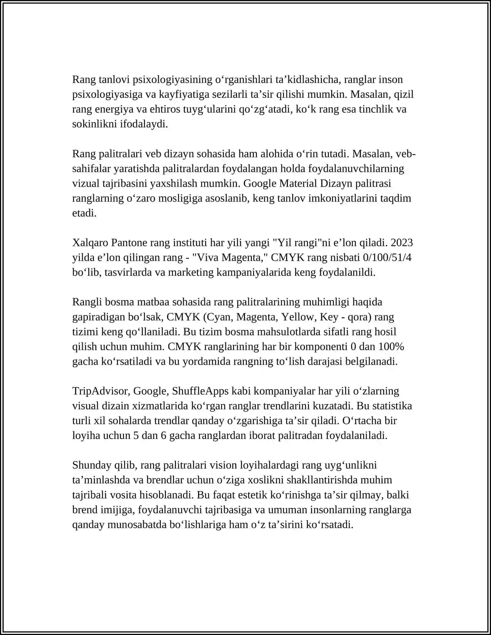 PHOTOSHOP DASTURNING GRAFIK OB’YEKTLARDA RANGLAR VA QATLAMLAR BILAN ISHLASH 4