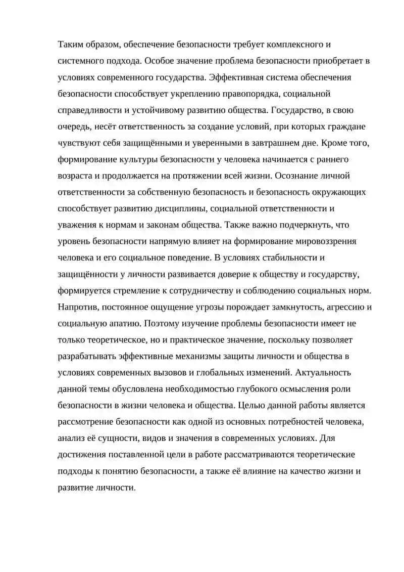 Реферат: Безопасность как одна из основных потребностей человека 4