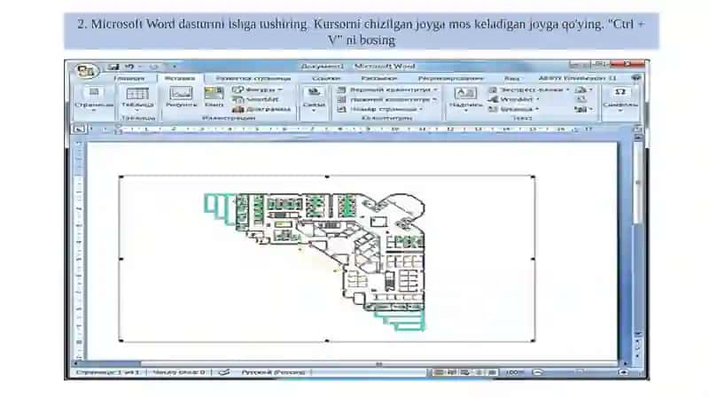 AutaCAD dasturida bajarilgan Chizmalarni Word ga Oʻtkazish yoʻllari 4