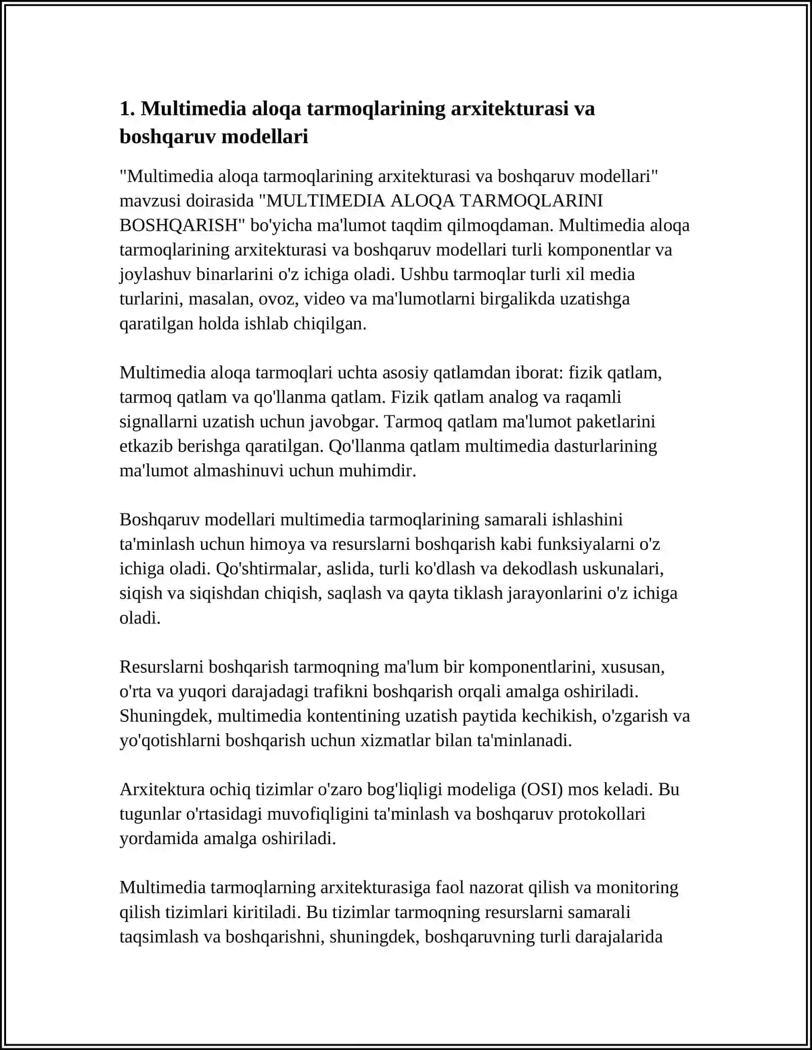 Multimedia aloqa tarmoqlarini boshqarish 4