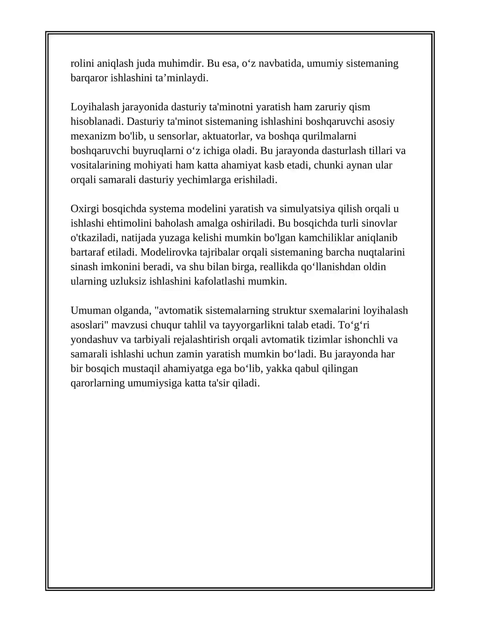 AVTOMATIK SISTEMALARNING STRUKTUR SXEMALARINI LOYIHALASH 4
