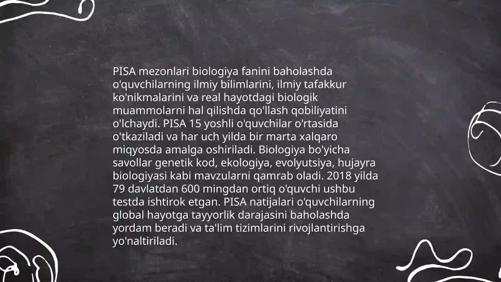 Biologiyani o‘qitishda PISA topshiriqlarining mezonlari bilantanishish 4