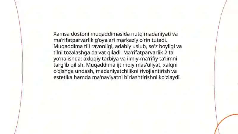 Xamsa dostoni muqaddimasida so'z va nutq madaniyati 4