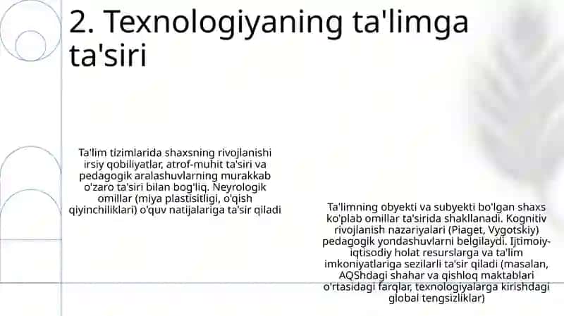 Shaxs taʼlim obʼyekti va subʼekti sifatida uning shakllanish va rivojlanish omillari 4
