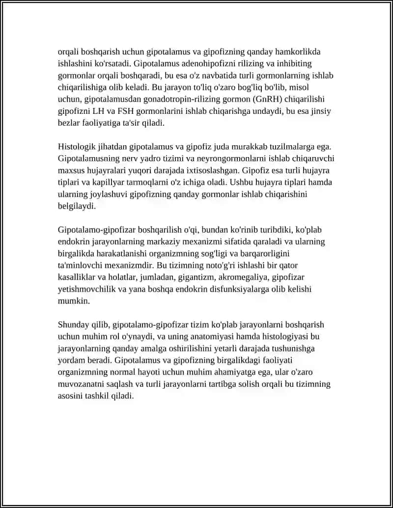 ORGANIZMNING GIPOTALAMO GIPOFIZAR BOSHQARILISHI 4
