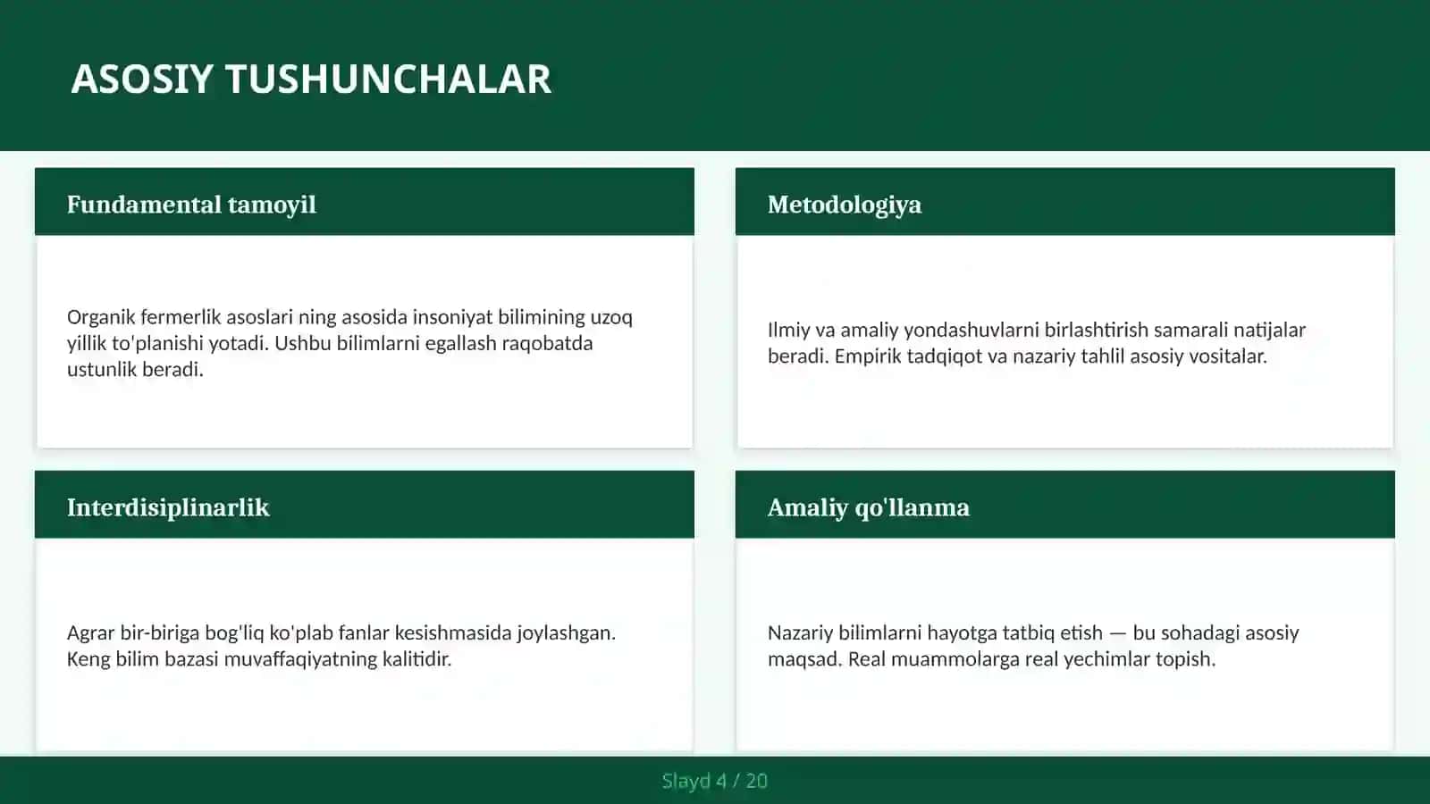 Organik fermerlik asoslari 4