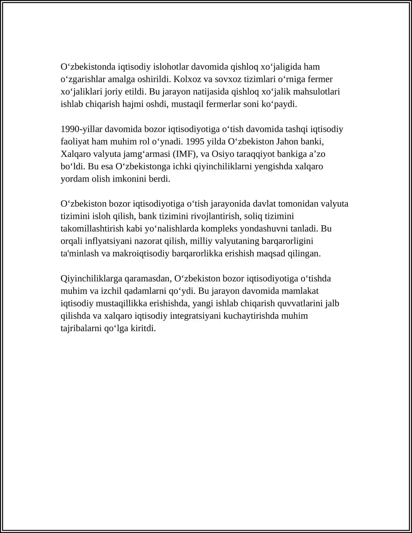 BOZOR IQTISODIYOTIGA ASOSLANGAN O‘ZBEK MODELI? 4