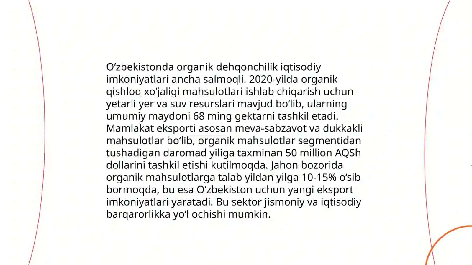 O'zbekistonda organik qishloq xojaligini rivojlantirishning ustuvor yo'nalishlari 4