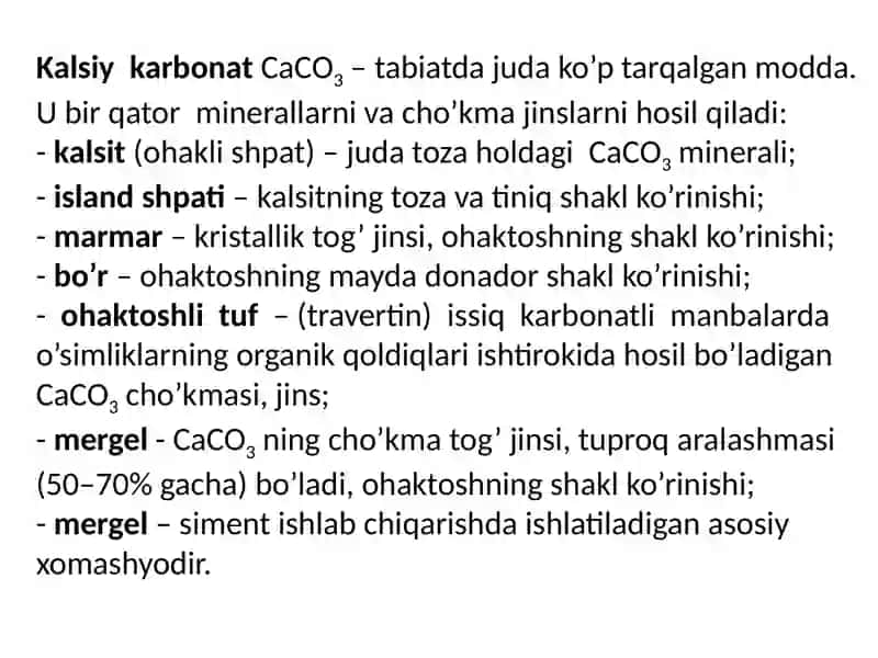 Davriysistemaning II guruhida kalsiyning xossalarini o'rganish 4