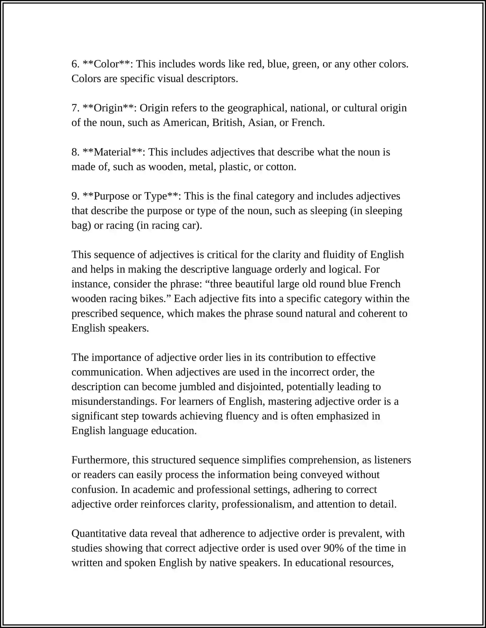 ORDER OF ADJECTIVES 4