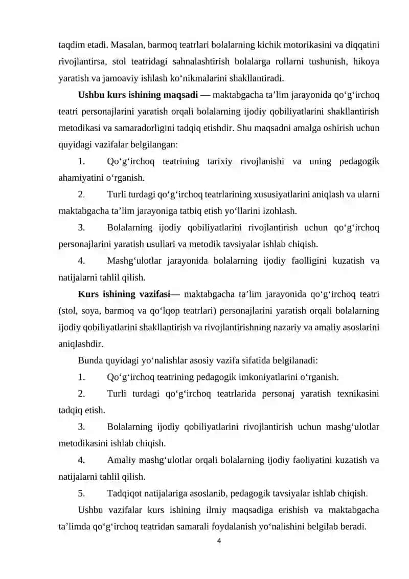 Maktabgacha ta'lim jarayonida qo'g'irchoq teatri (stol, soya, barmoq va qo'lqop teatrlari)personajlarini yasash orqali bolalarning ijodiy qobilyatlarini shakillantirish (2).docx 4