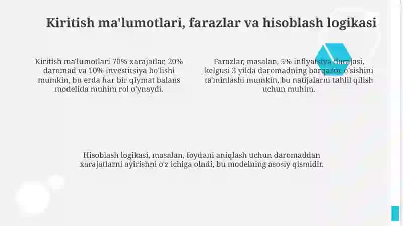 Muvozanat Modelini Excelda Yaratish 4