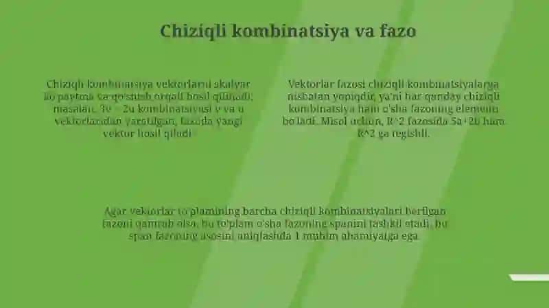 Vektorlar ustida chiziqli amallar 4