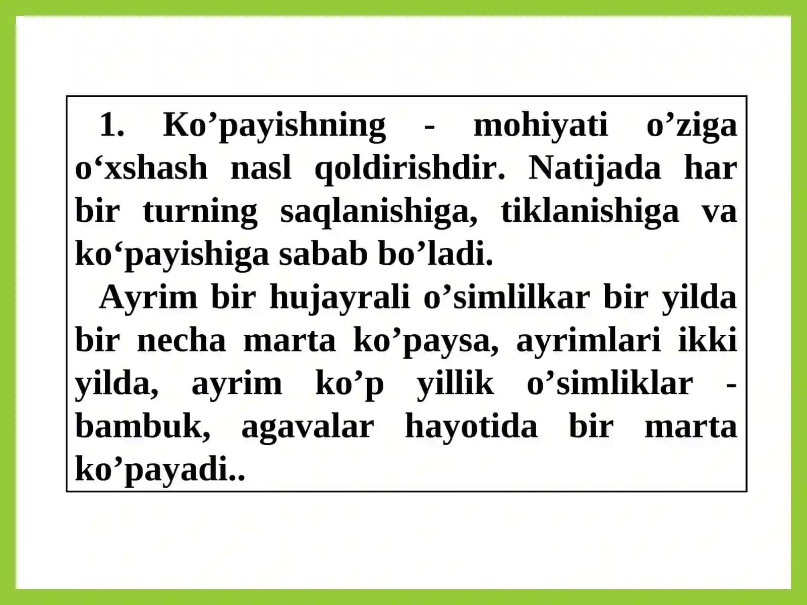 O‘simliklar ko‘payishining mohiyati, JINISIY KO‘PAYISHI EVALIYUSIYASI 4