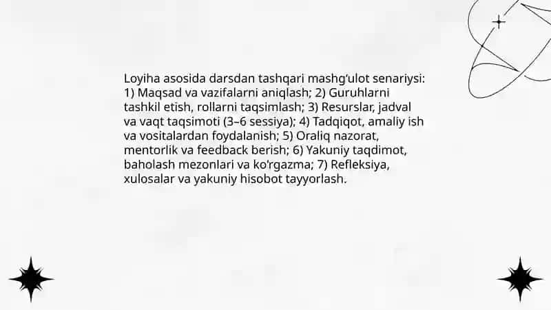 Darsdan tashqari mashg‘ulotlarni o‘tkazish senariylari 4