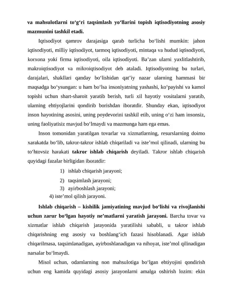 IQTISODIYOT NAZARIYASI FANINING PREDMETI VA O‘RGANISH USULLARI 4