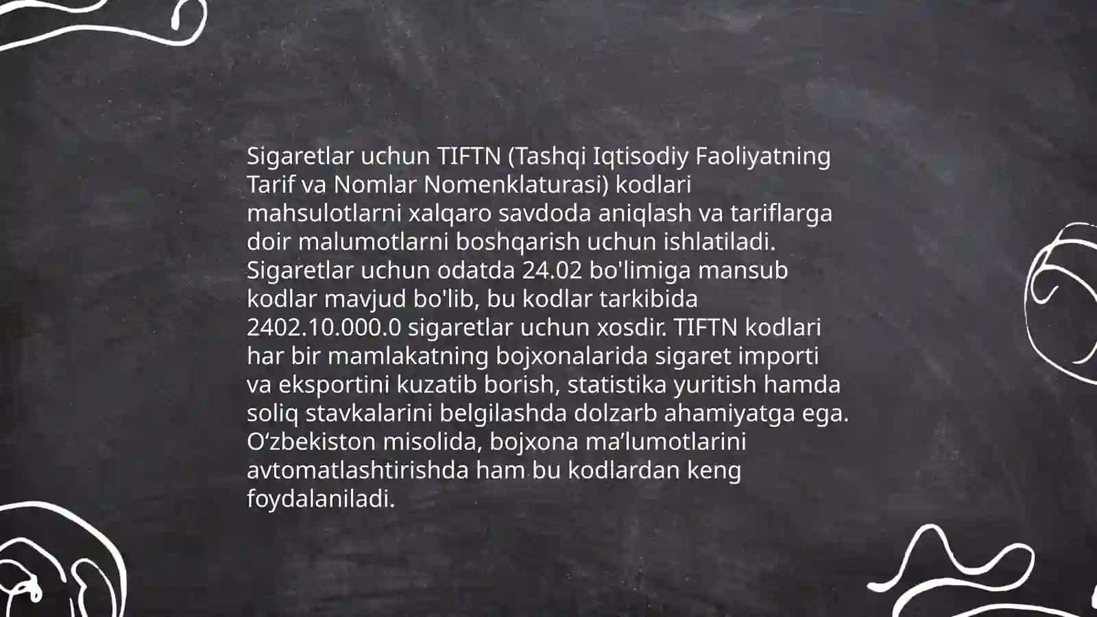 Tamaki mahsulotlarini TIFTN asosida tasniflash 4