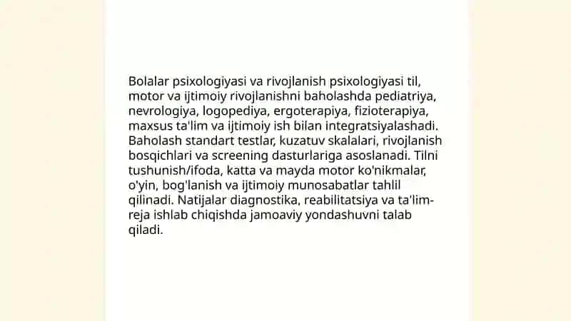 Bolalar psixologiyasi va psixodiagnostika fanining boshqa fanlar bilan aloqasi 4