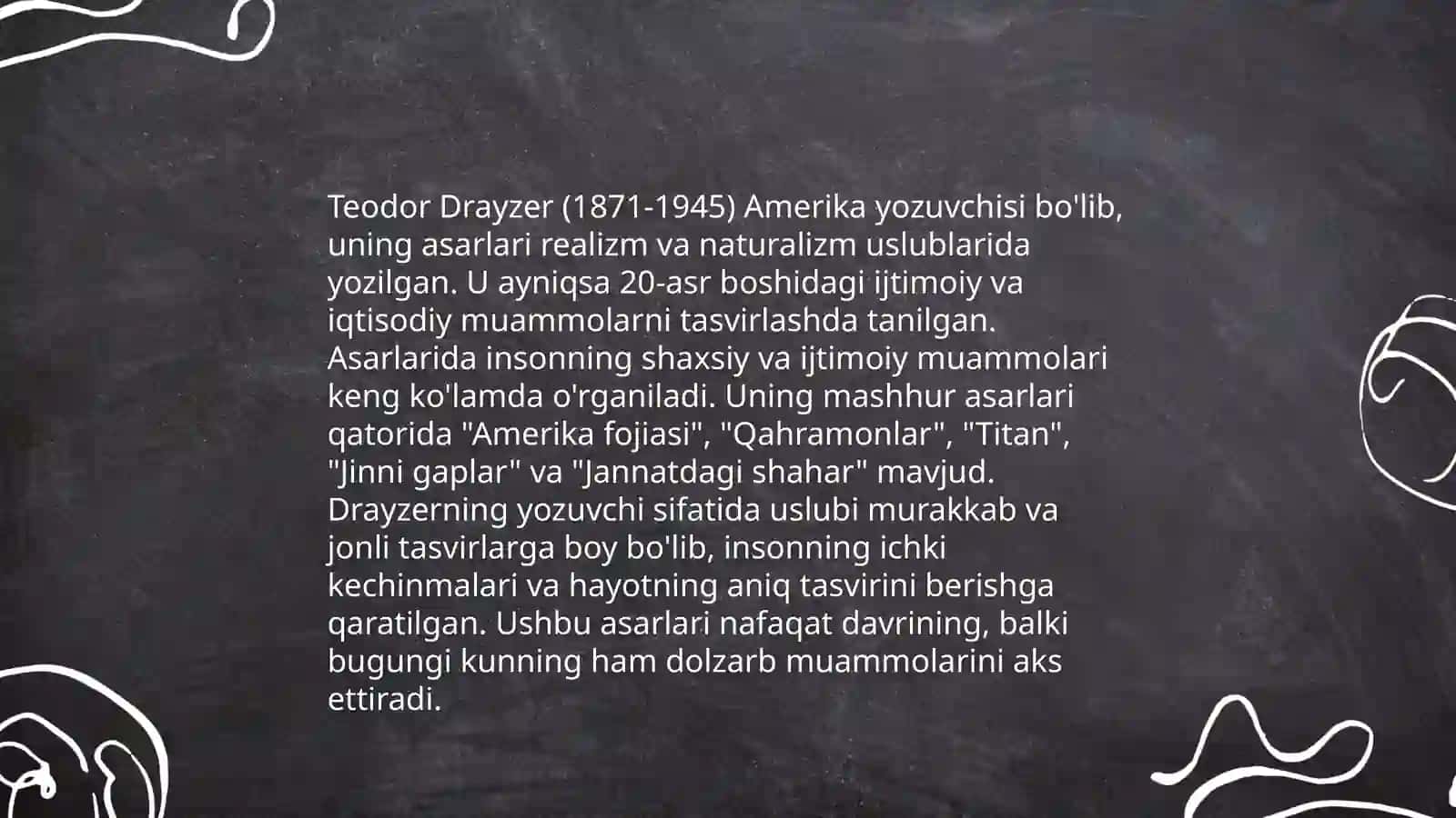 Teodor Drayzerning ijodi va Moliyachi romani tahlili 4