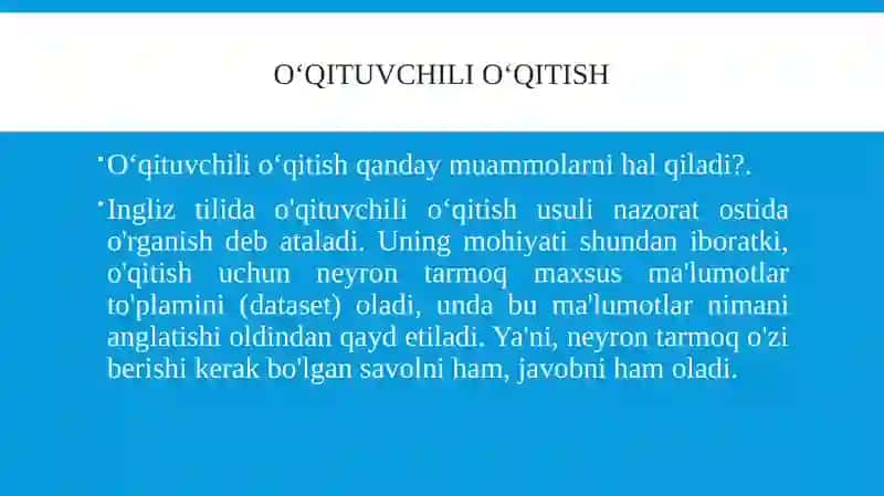 O‘qituvchi o‘qitish 4