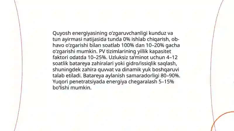 Quyosh energiyasidan foydalanishdagi asosiy muommolar 4