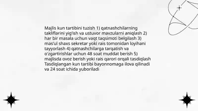 Guruh majlisi bayonnomasini tayyorlash 4
