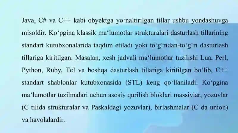Berilganlarning sodda strukturalari stek, navbat, ro‘yxat, deklar. 4