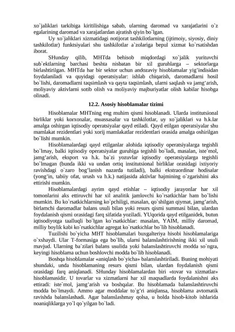 MILLIY HISOBLAR TIZIMI – IQTISODIY STATISTIKANING ASOSIY USLUBI, ASOSI VA MARKAZIY BO`LIMI 4
