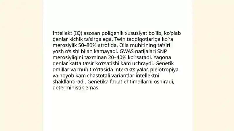 Qobiliyatlar va genetika 4