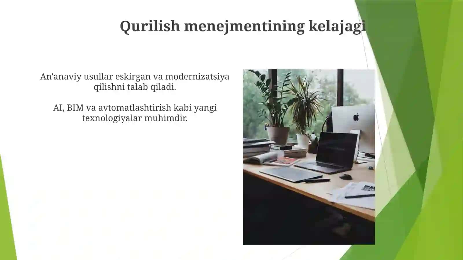 Bunyodkorlik ishlariga boshbolish boshqaruv tizimida yangichayondoshuvlar zarurligi 4