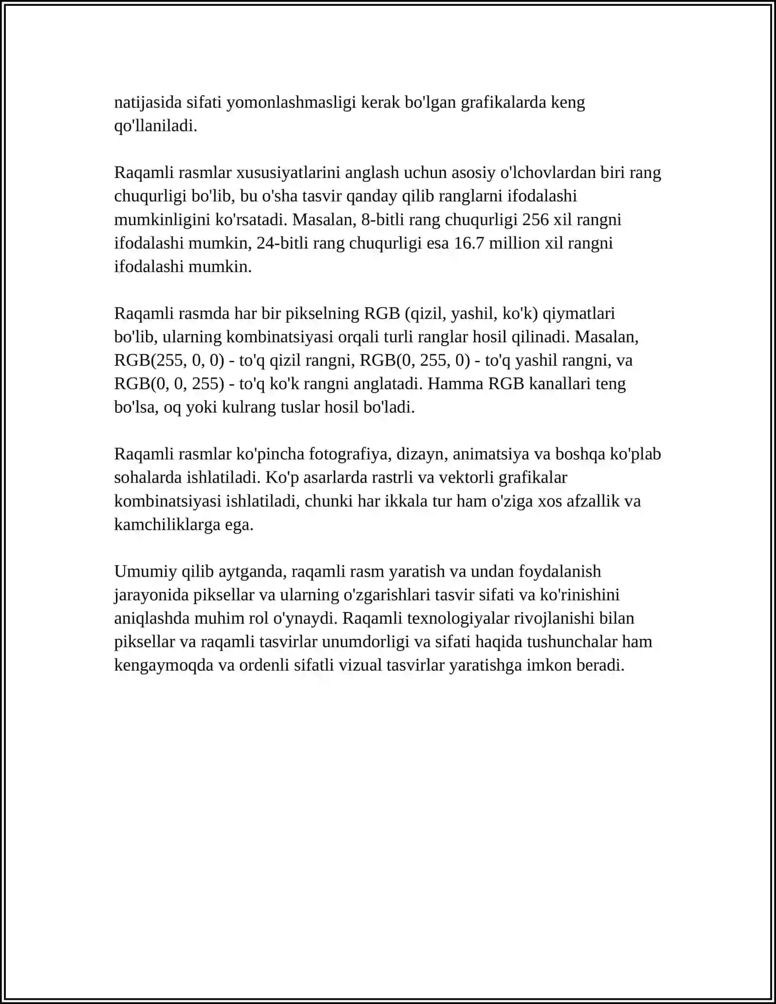 RAQAMLI TASVIRLARNI YARATISH VA QAYTA ISHLASH VOSITALARI (RASTER GRAIK MUHARIRI) 4
