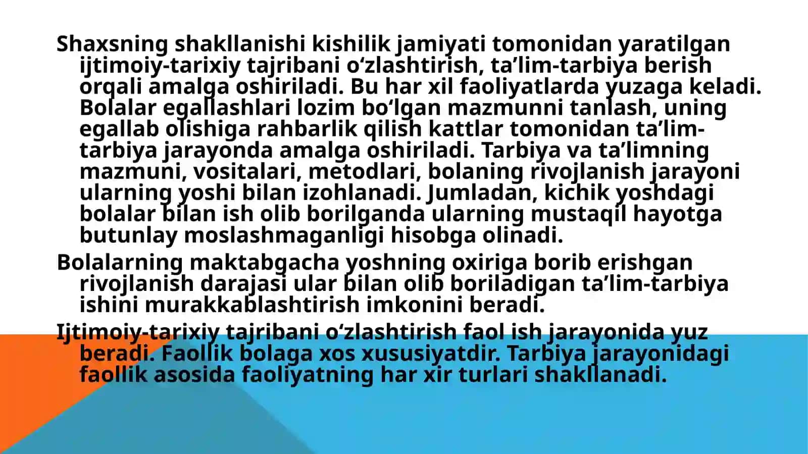 MAKTABGACHA YOSHDAGI BOLALARNING RIVOJLANISHI VA TA'LIM TARBIYASINING ÓZIGA XOSLIGI 4