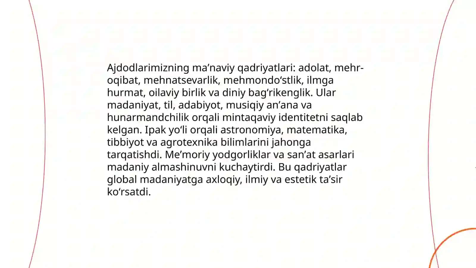 Ajdodlarimizning ma'naviy qadriyatlari-jahon svilizatsiyasi asoslaridan biri 4