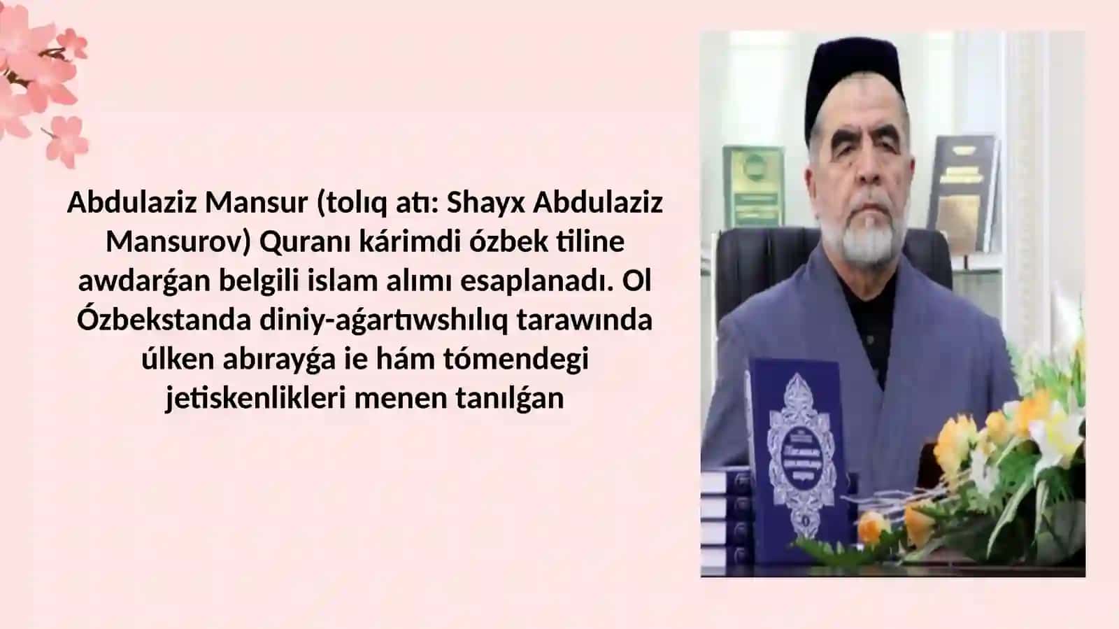 Qurannıń ózbek tiline awdarma etiliwi hám túsindiriwleri 4