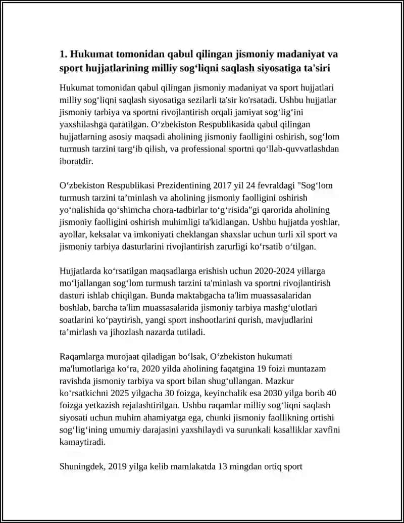 FARG'ONA DAVLAT UNIVERSITETI JISMONIY MADANIYAT REFERAT 4