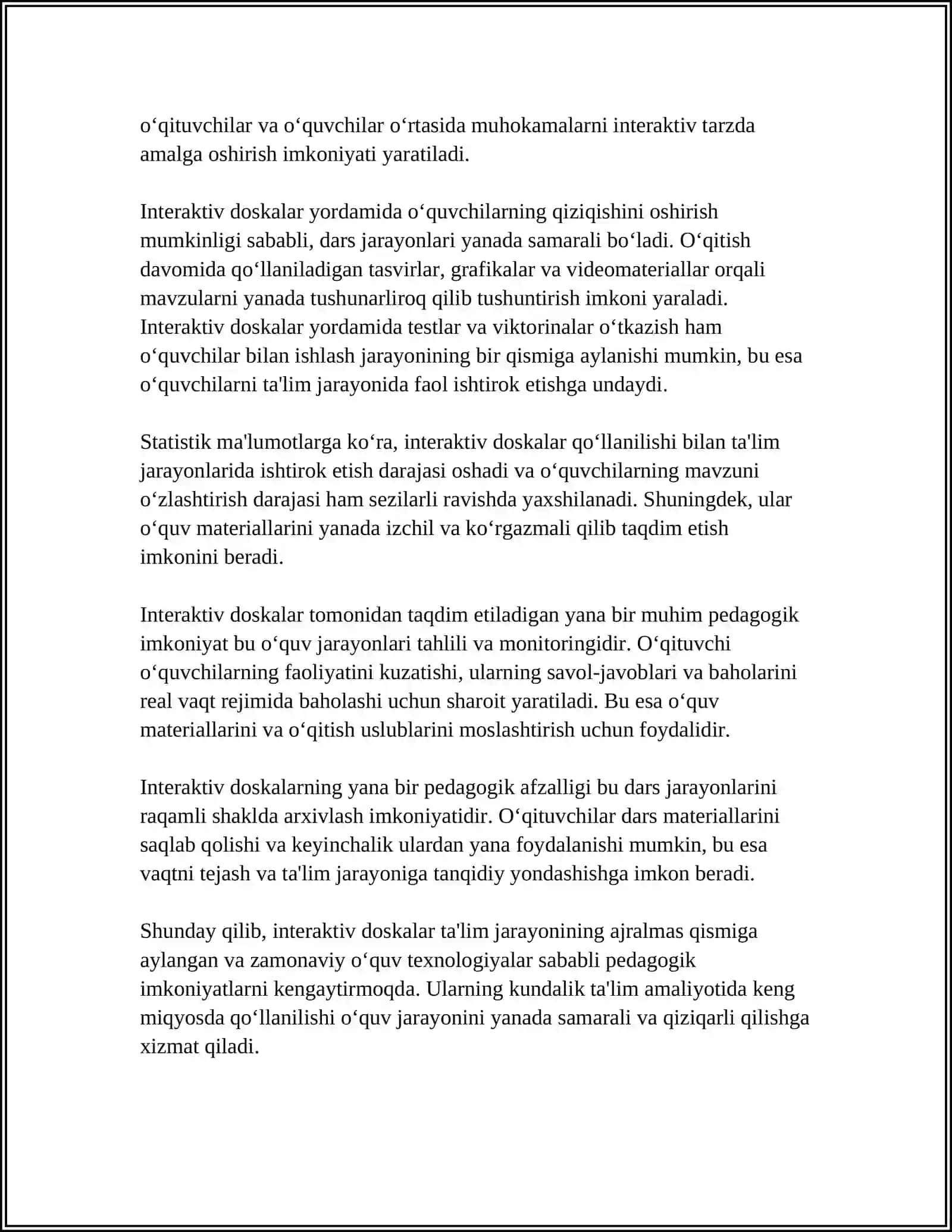 ZAMONAVIY AXBOROT TEXNOLOGIYALARI OʻQUV TEXNIK VOSITALARI 4