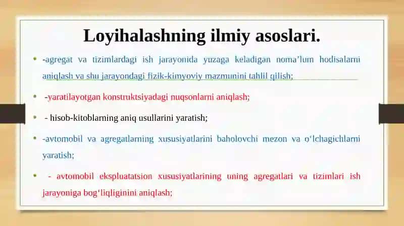 Avtomobil va traktorlarni loyihalash 4