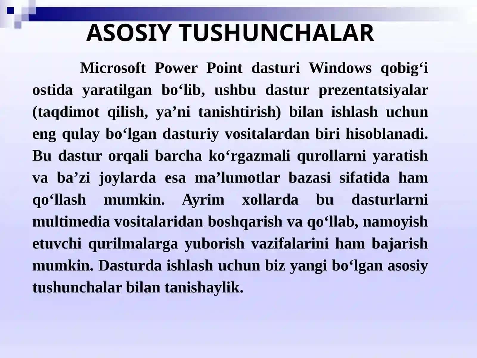 MS Power Point Dasturi va Imkoniyatlari 4