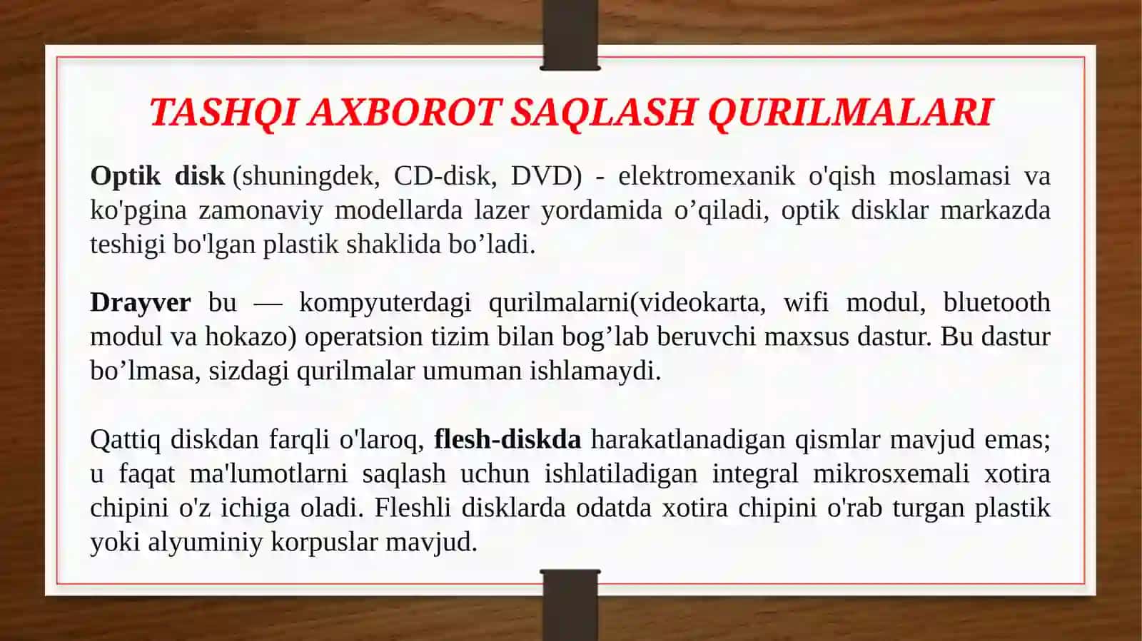 Raqamli axborotlarni saqlashni strukturalash 4