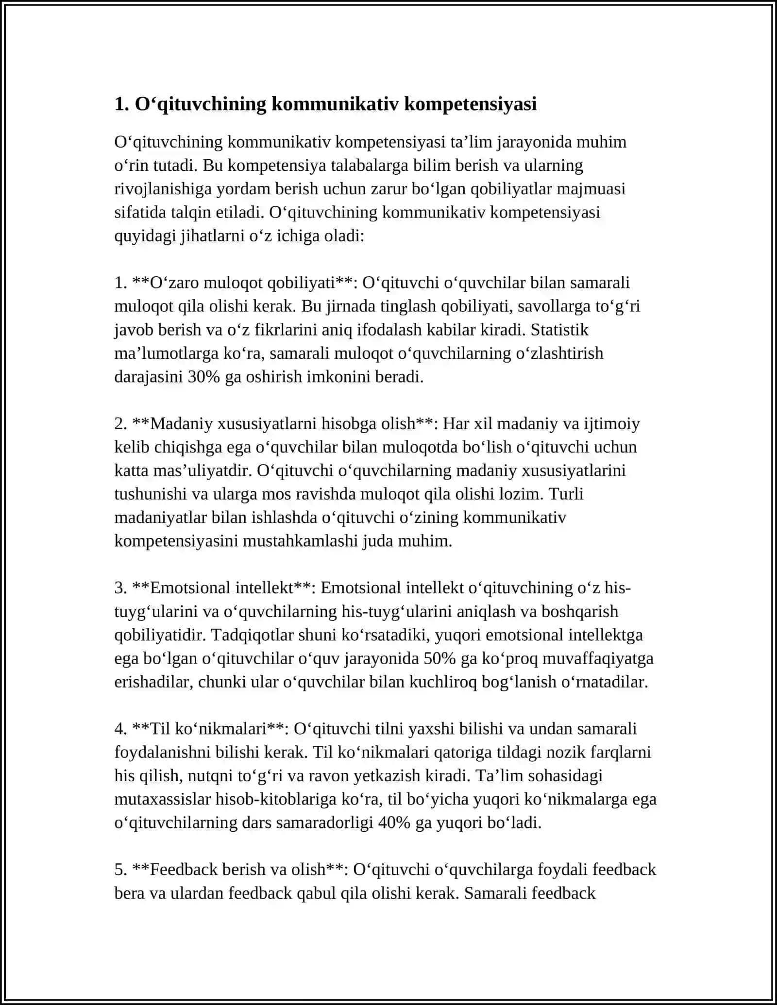 O‘QITUVCHINING KOMMUNIKATIV QOBILYATIDA PEDAGOGIK TA'SIR KORSATISH 4