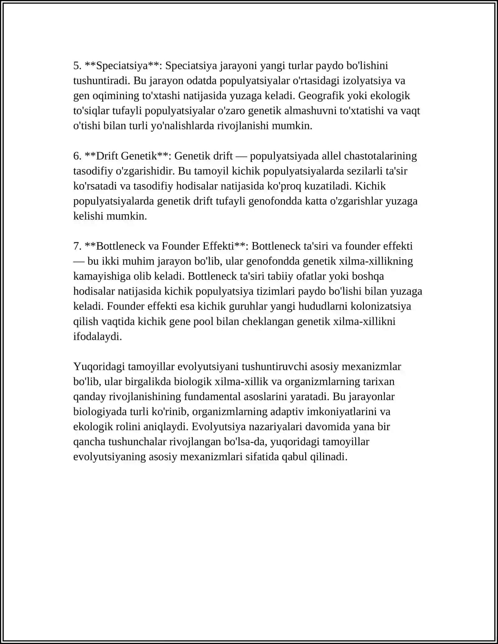 YER YUZASIDAGI BIOLOGIK XILMA XILLIKNING SHAKLLANISHIDA EVAKUATSIYON SHAKILLANISH 4